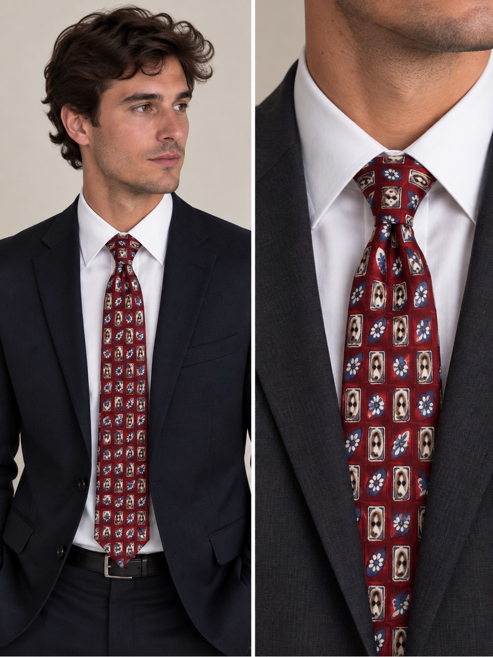 NWOT Peter Thomas by Superba est. 1873 100% Italian Silk Abstract Red Tie